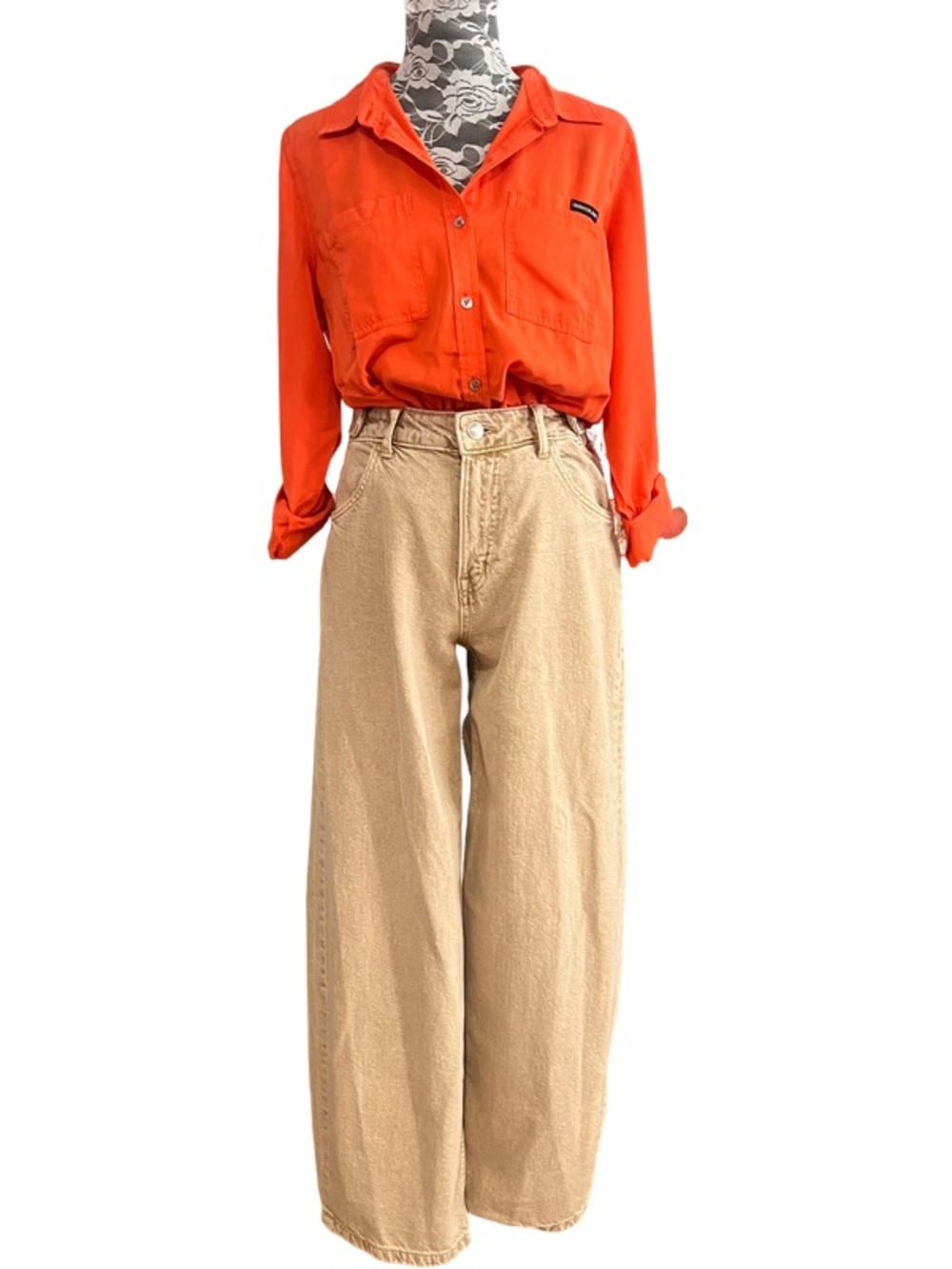 Stradivarius Beige/Tan Denim Jeans